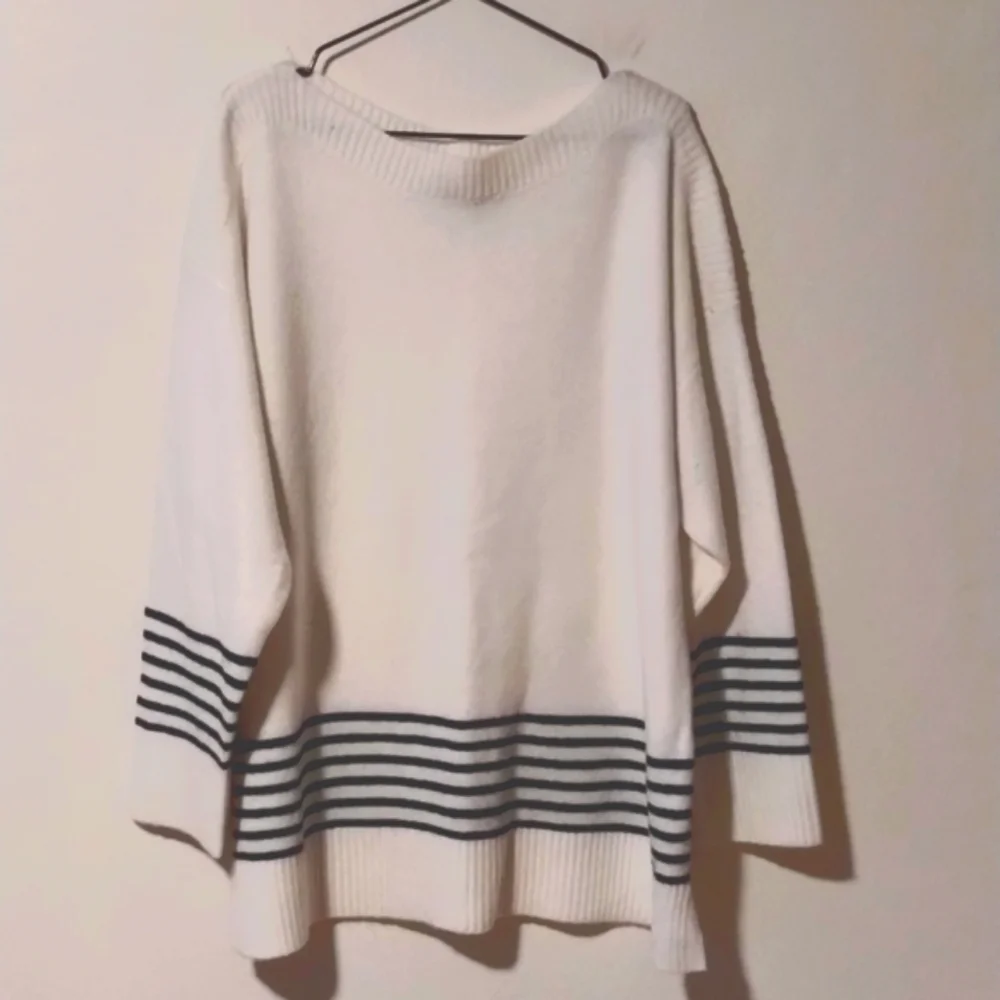 NWOT DKNY boatneck long sleeve cream sweater Sz XL beautiful material